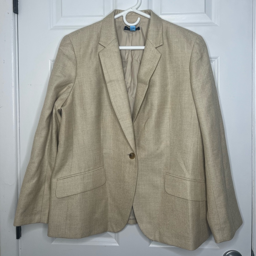 Lands' End Tan Sport Coat Lightweight Blazer